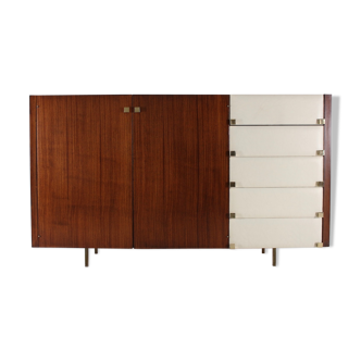 Buffet en palissandre et laiton par Roger Landault pour Regy
