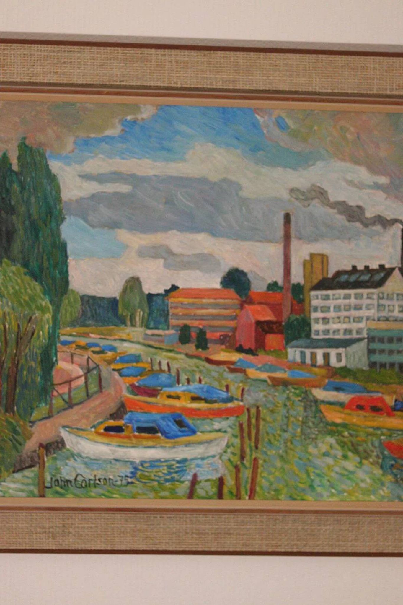 Original Swedish Oil on Panel – “Motif from Sundbyberg” by John Carlson