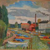 Original Swedish Oil on Panel – “Motif from Sundbyberg” by John Carlson