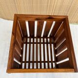 Tabouret, panier linge vintage en bois
