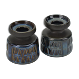 Pair of granite series sandstone candle holders by Maria Philippi for Søholm Stentøj