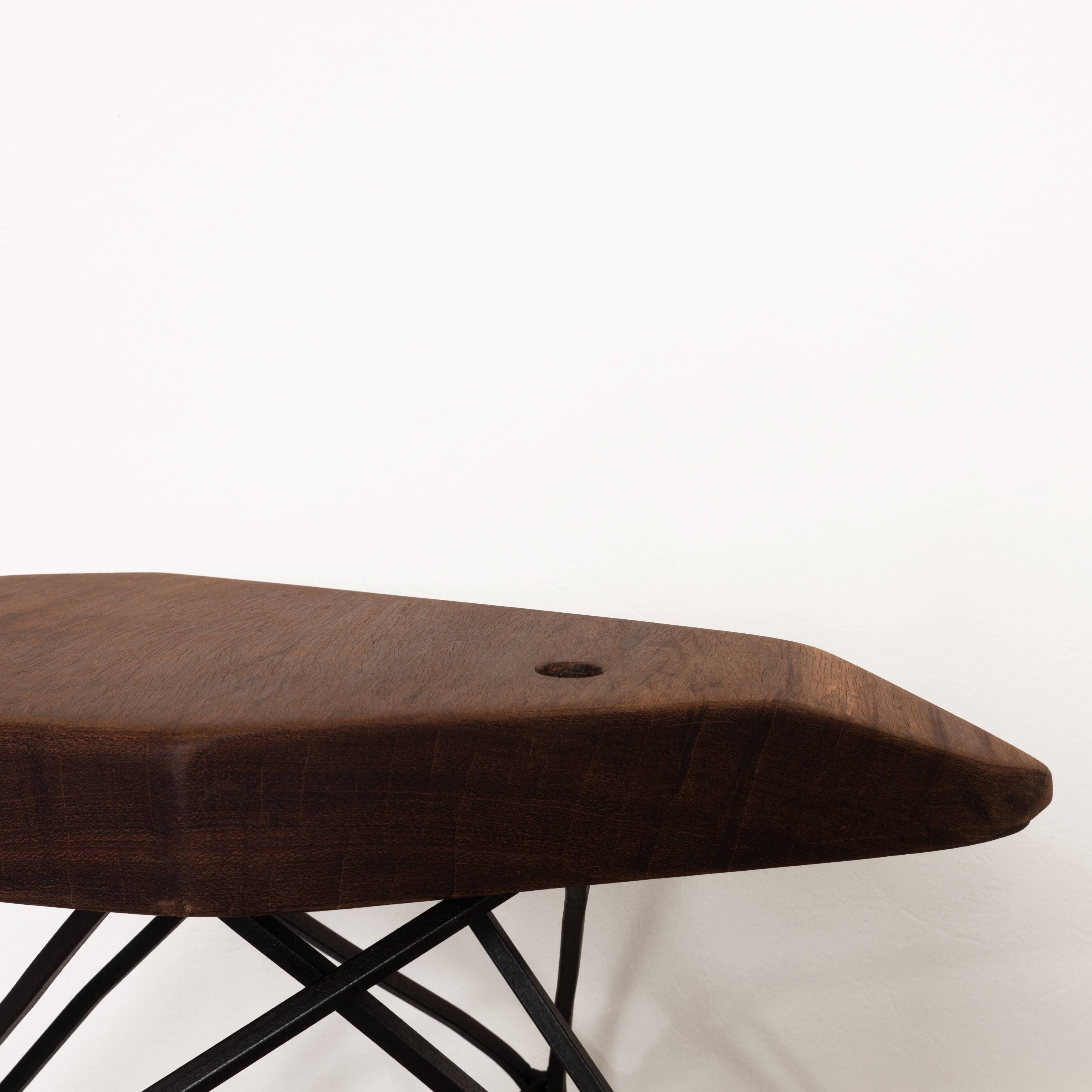 Piece of handcrafted sofa solid wood and wrought iron