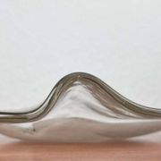 Vintage German glass plate or bowl by Hans Jürgen Richartz for Richartz Art Collection, Mathildenhütte, Solingen, Germany.
