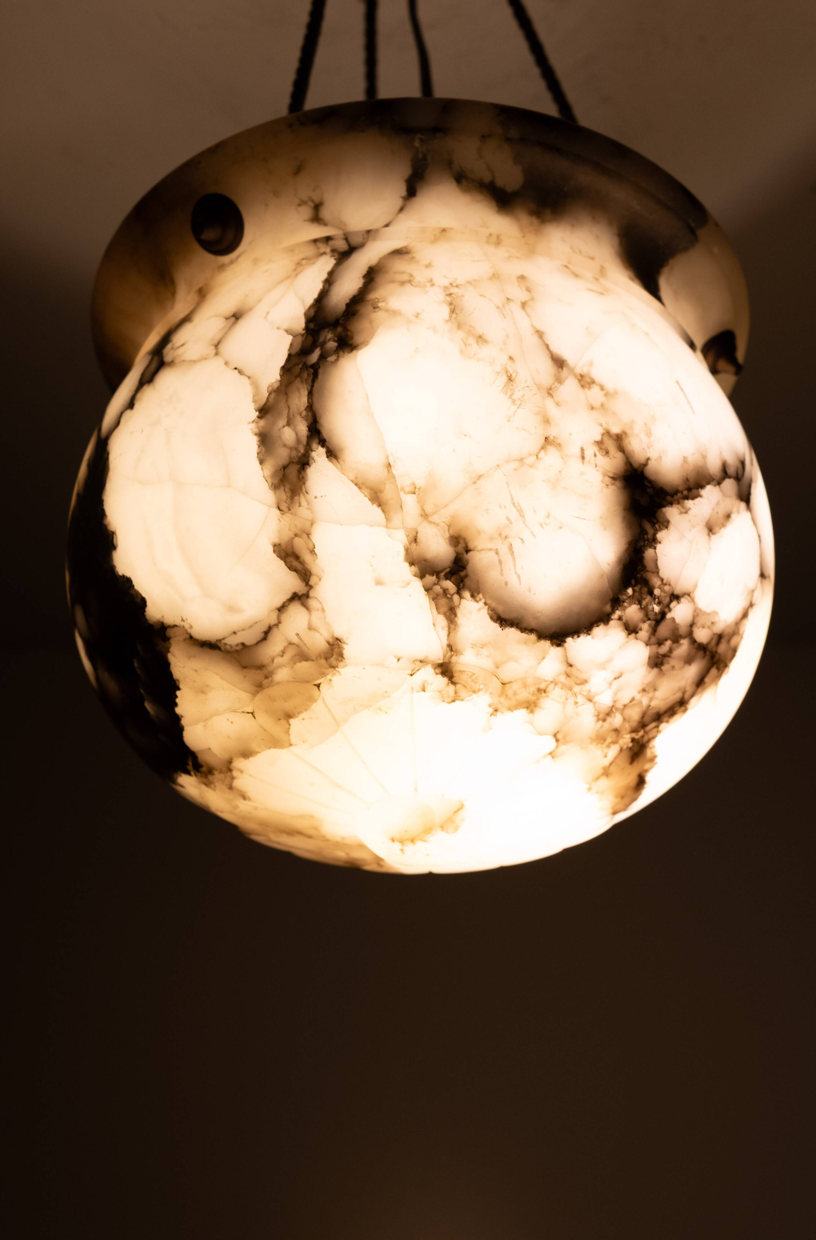 Stunning French Alabaster pendant lamp 1920s