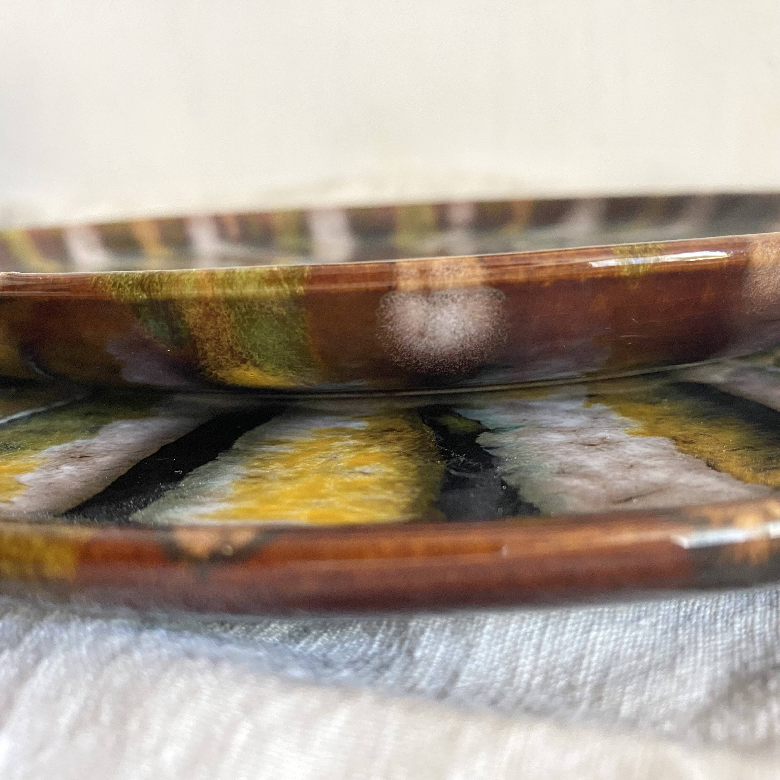 Vintage round dishes from the Saint Jean de Bretagne earthenware factory