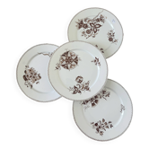 4 assiettes plates Sarreguemines modèle Danois