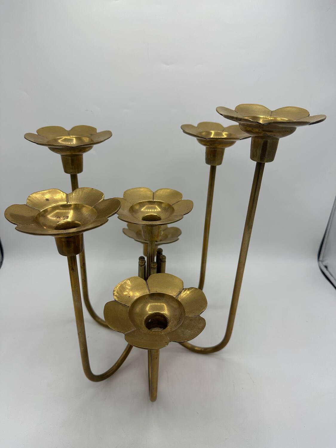 Candlestick candle holder 7 branches flowers