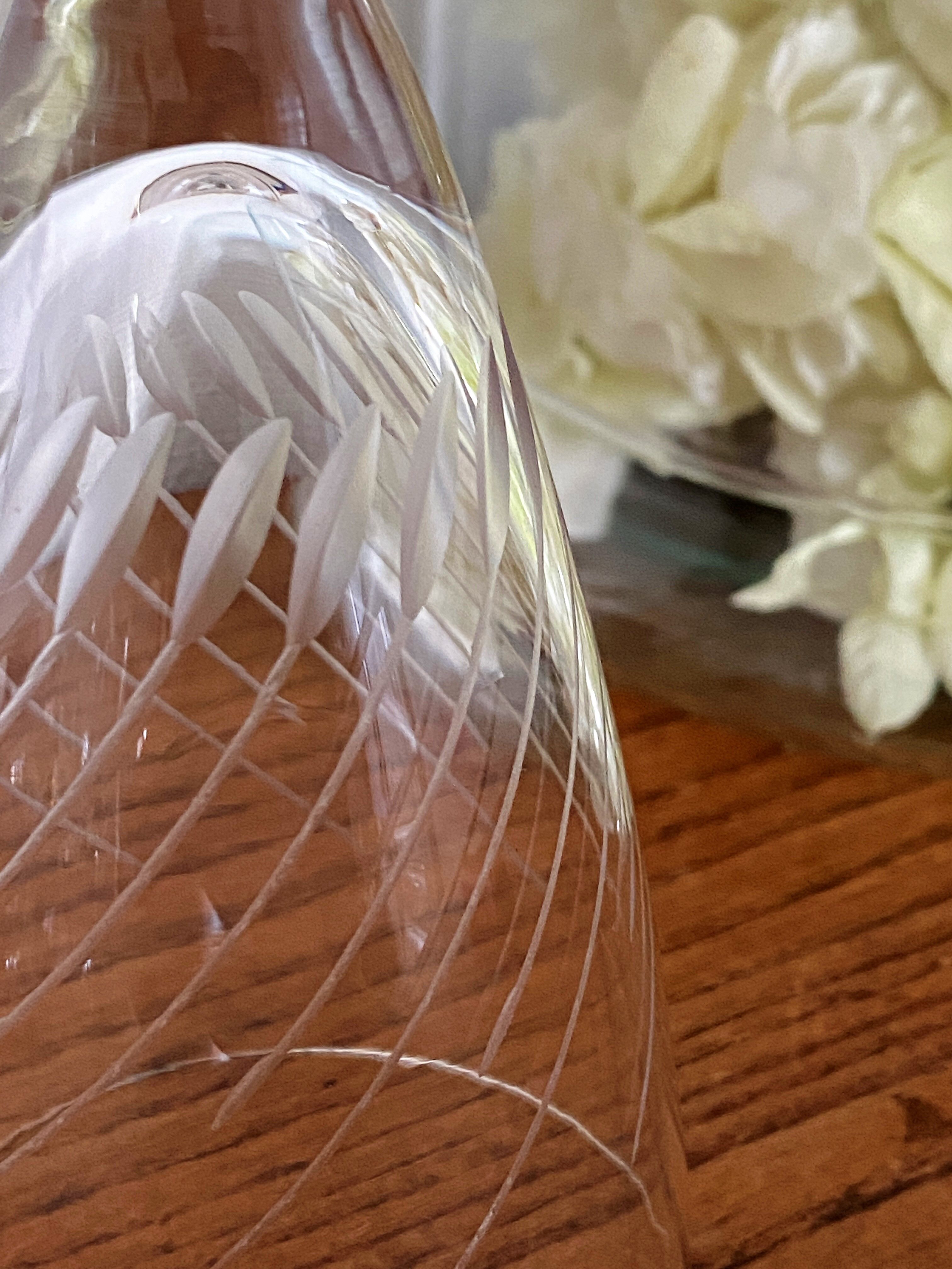 Set of 6 Champagne flutes in engraved glass 10 cl