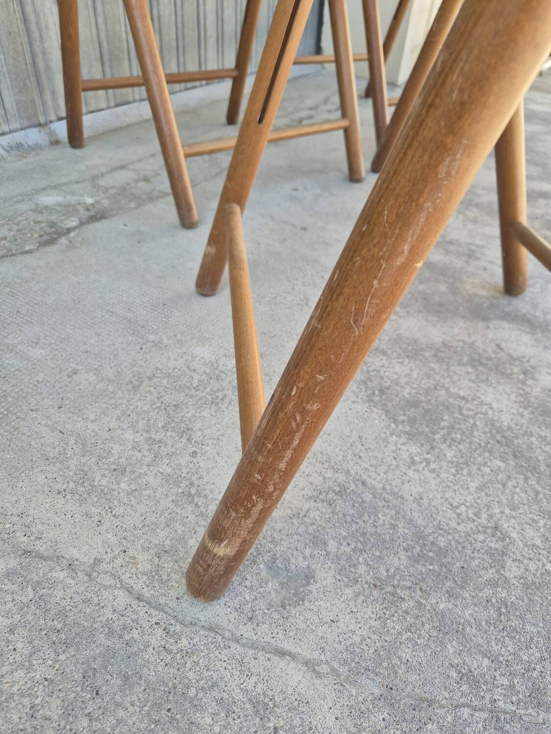 Set of 4 vintage Italian folding chairs in cane 1970s