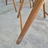 Set of 4 vintage Italian folding chairs in cane 1970s