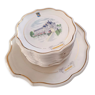 Service gien 12 assiettes et plat