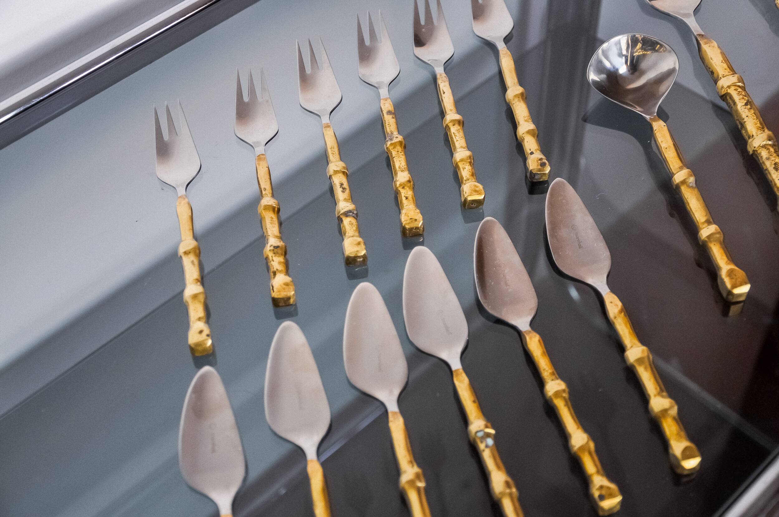 Brutalist dessert cutlery set by David Marshall, Spain, 1970
