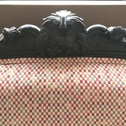 Sofa bench Louis Philippe Napoleon III, redesigned Nobilis fabric, country style