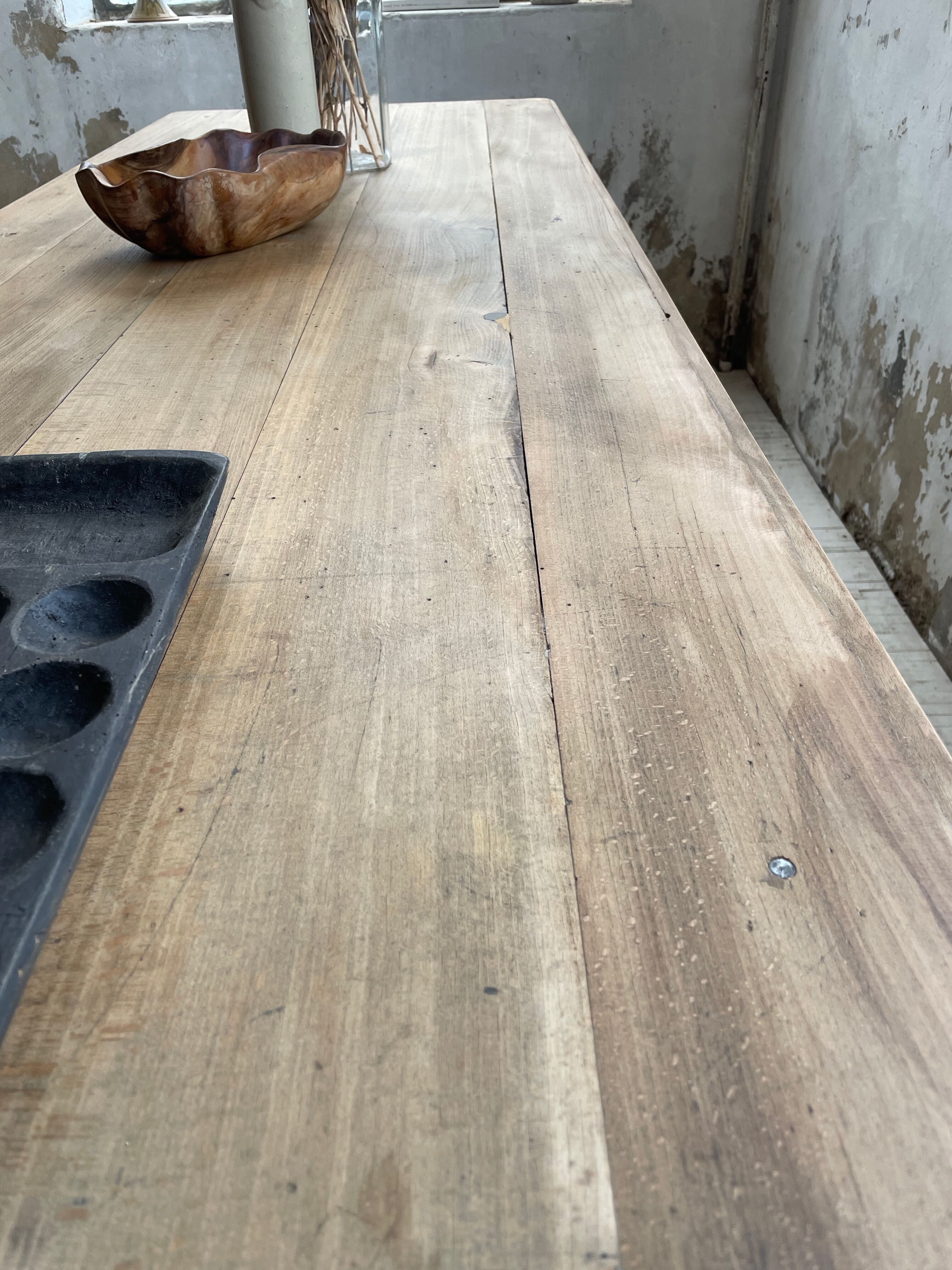 XL farmhouse table in beech and pine 3m