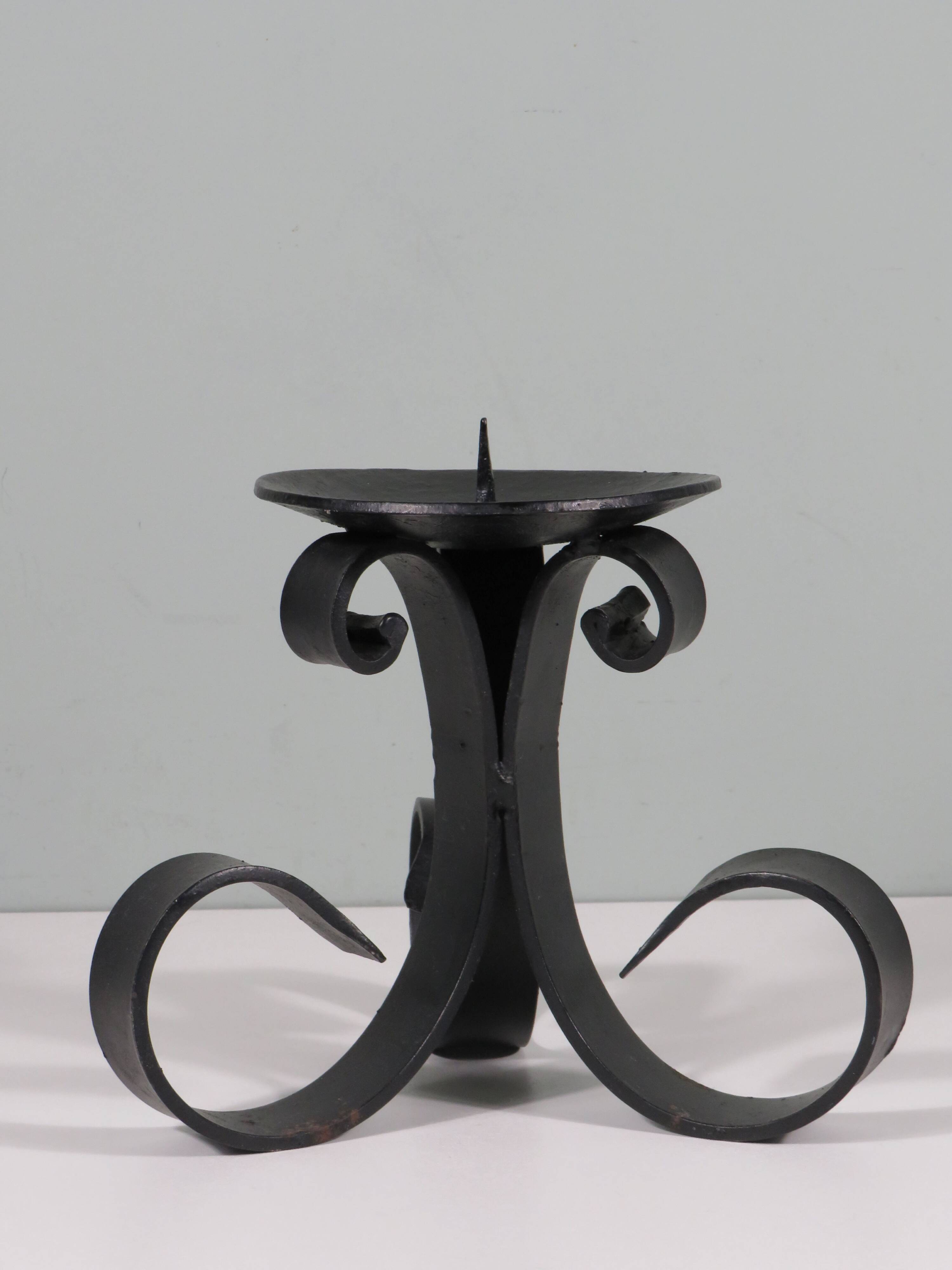 Hand forged vintage candlestick for large candle.