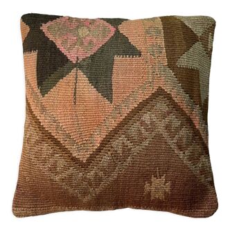 Housse de coussin en Kilim turc vintage 40x40cm