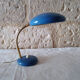 Italian blue metal desk lamp 1960