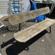 Antique garden bench in cast iron and wood from the 1940s