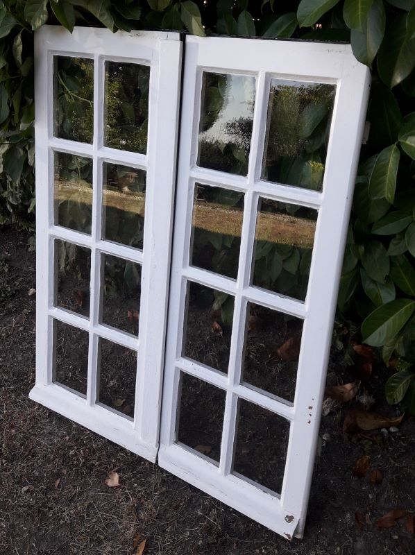 Old oak window H96.9xL81cm small panes