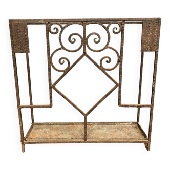 Porte-parapluies Art déco en ferronnerie martelée 1930
