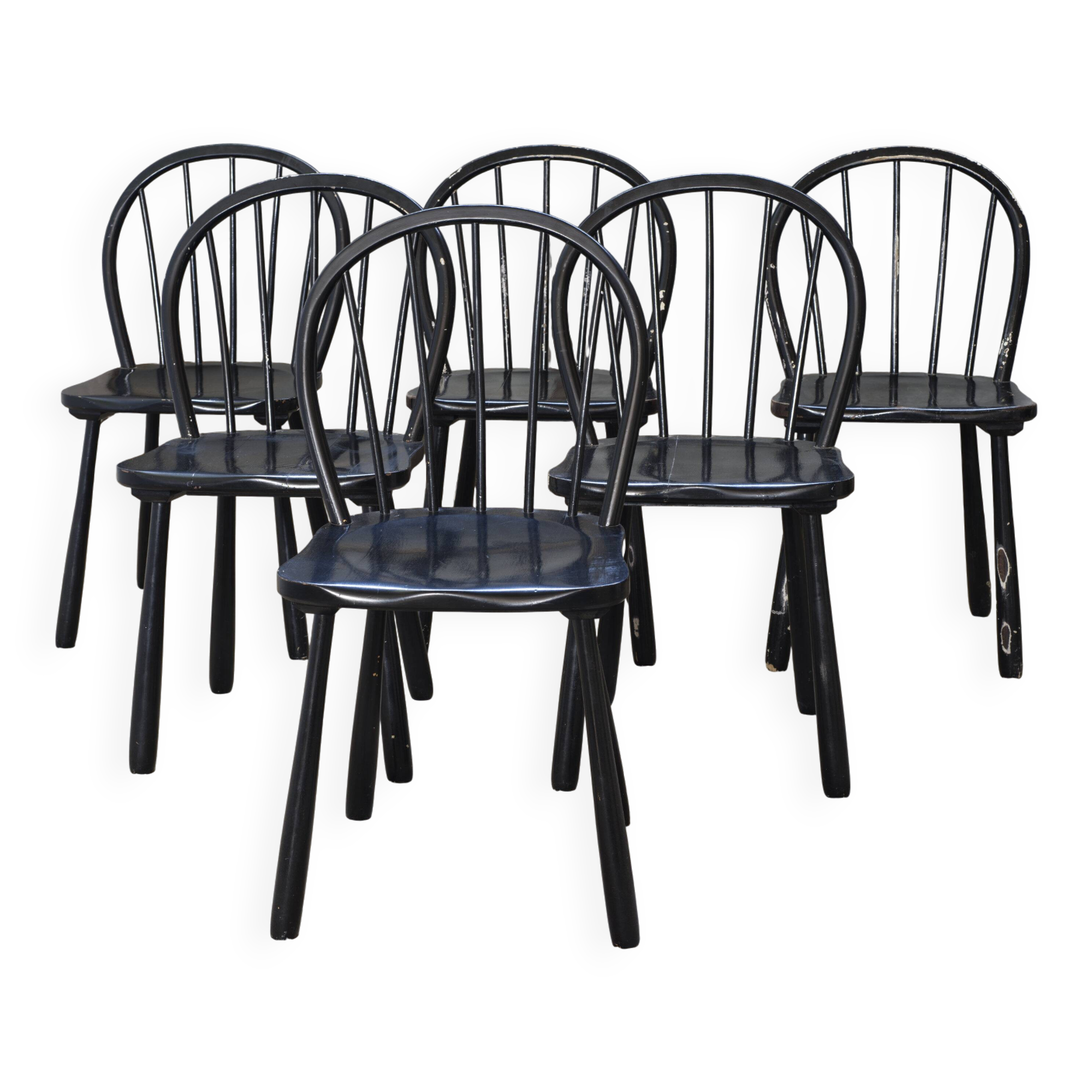 6x 'Windsor' dining chairs by Jørgen Anker Heegaard, Fritz Hansen, 1940