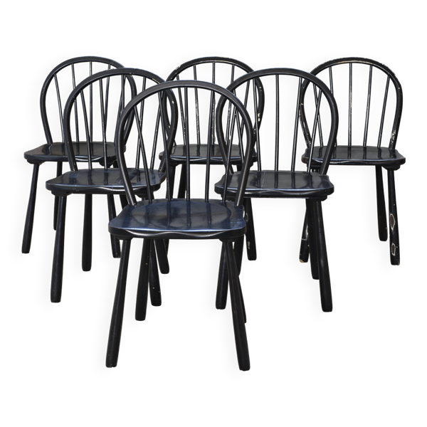 6 chaises de salle à manger 'Windsor' par Jørgen Anker Heegaard, Fritz Hansen, 1940 — Beyit