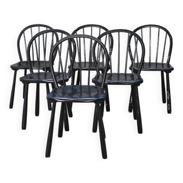 6x 'Windsor' dining chairs by Jørgen Anker Heegaard, Fritz Hansen, 1940
