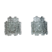 Pair of frosted glass wall sconces by J.T. Kalmar for Franken KG