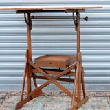 Architect's table has industrial adjustable design H Morin betting