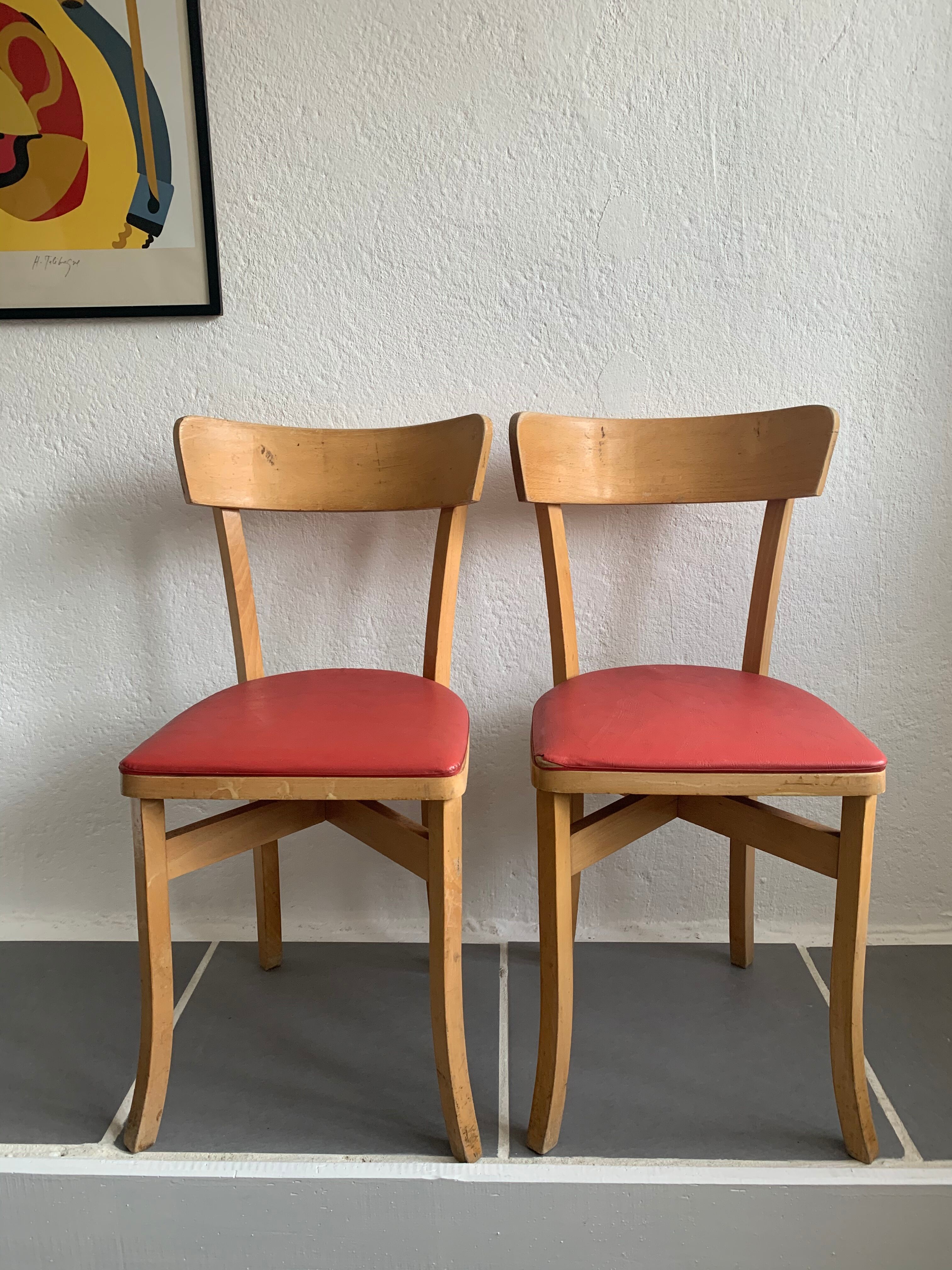 4 chaises bistrot vintage Baumann
