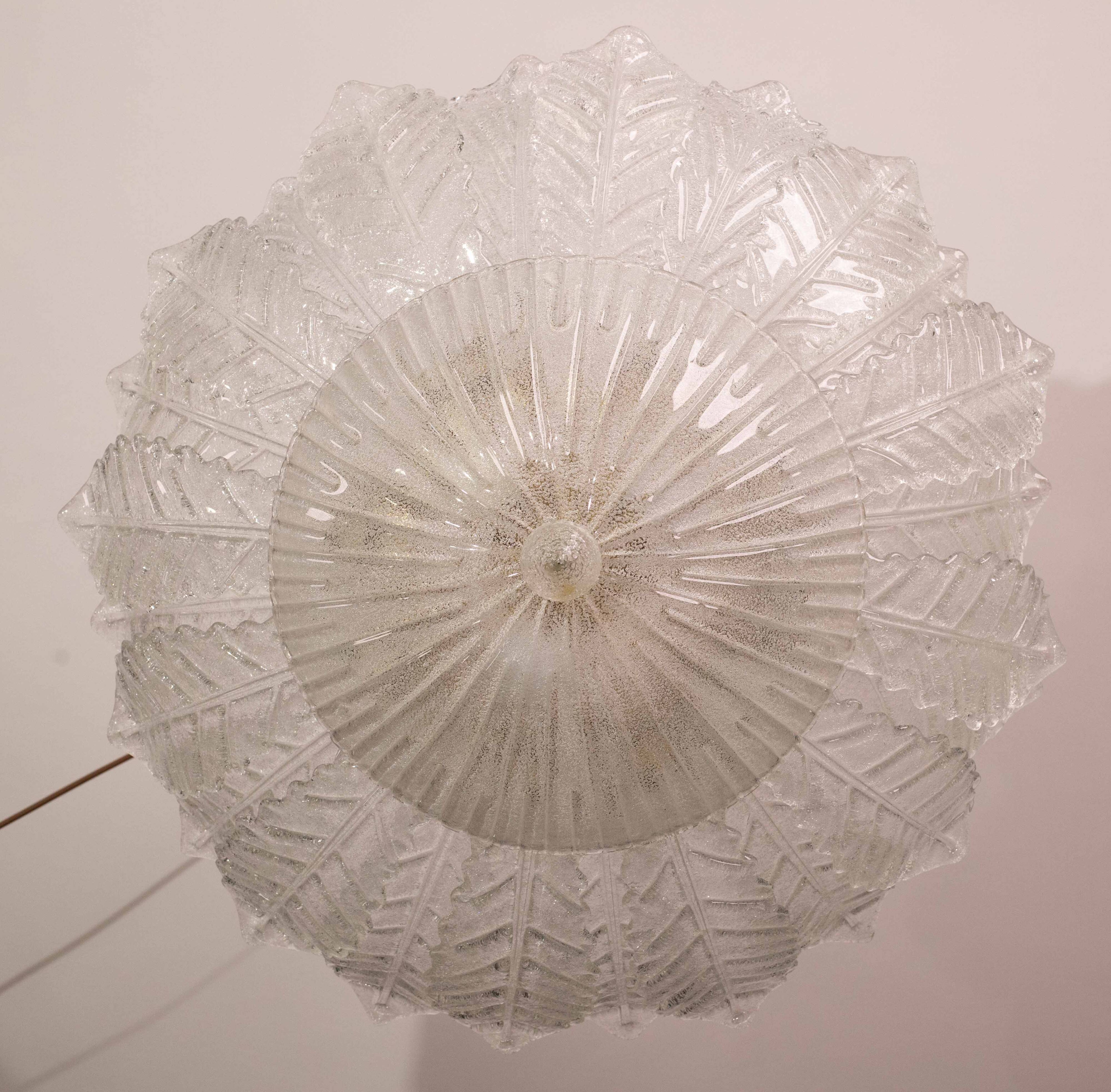 Verona, Large Size Murano Clear trasparent Vintage Glass Ceiling Light, 197