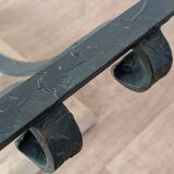 Wrought iron and glass coffee table