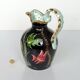 Large pitcher / Monaco vase in polychrome earthenware with bas relief decoration of fish on a seabed