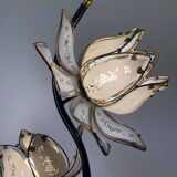 Lotus floor lamp 90s black and gold