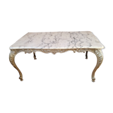 Low table marble beige and brass