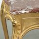 Antique French side table with marble tabletop from the 19th century