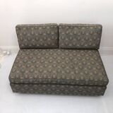 Low Tuxedo Two Seater Sofa On Wheels Mid Century Modern Settee 1960s Multicolour