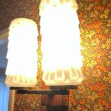 Paire d'appliques en laiton et verre