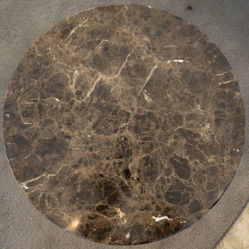 Eero Saarinen & Knoll, 2 "tulip" side tables in "EMPERADOR" marble, 20th century