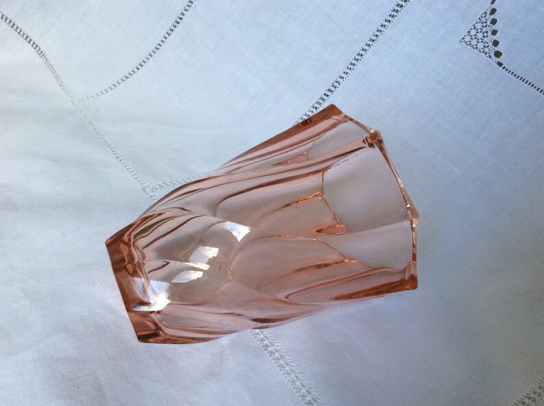 Vintage vase in pink glass art deco France
