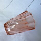 Vintage vase in pink glass art deco France