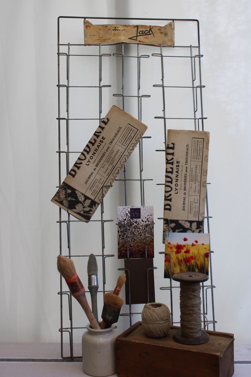 Old postcard wall display