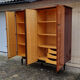 Wardrobe inlaid vintage shelves 50s, mirror