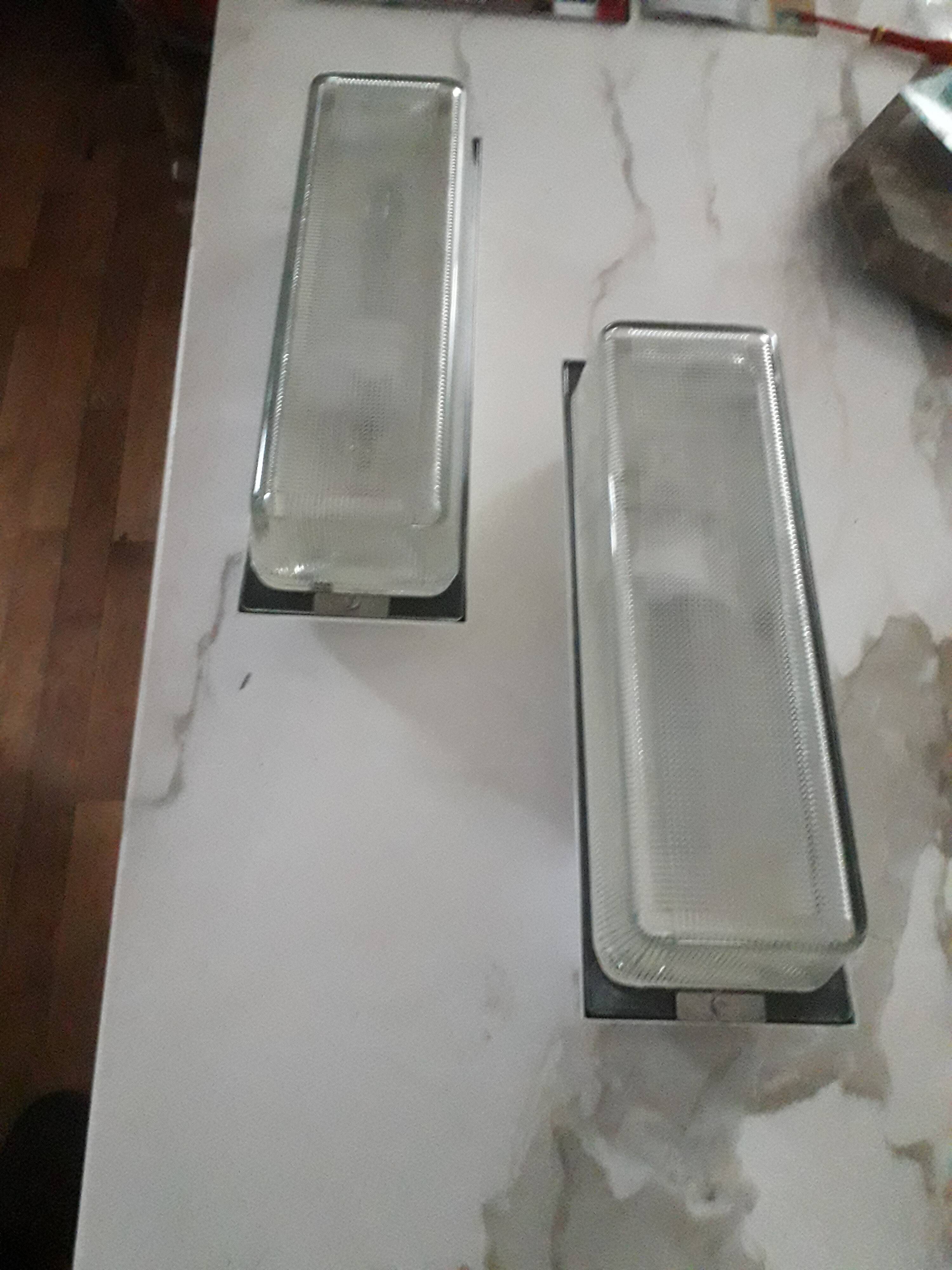 Pair of industrial rectangle wall lights