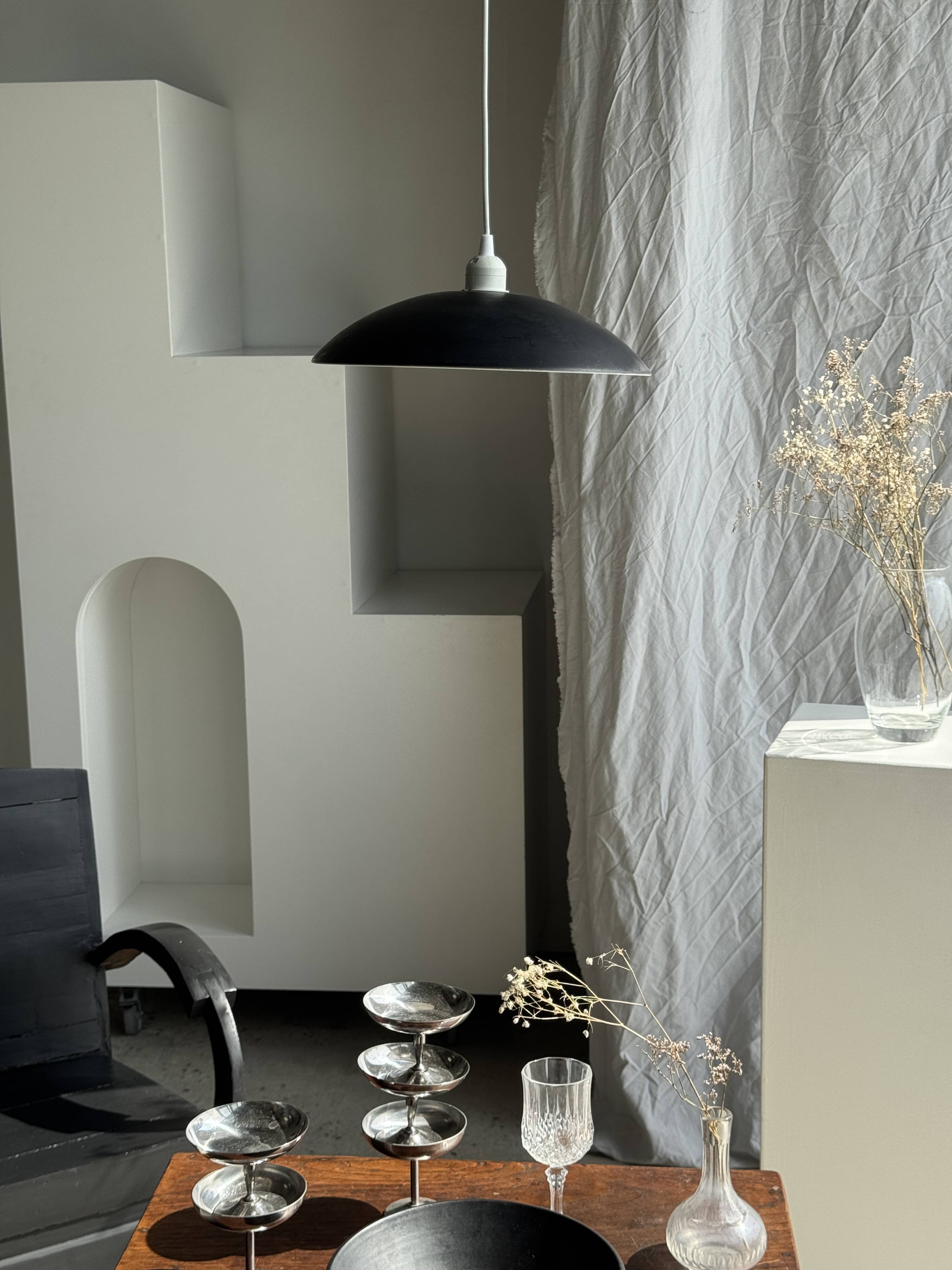 Vintage black pendant light D32