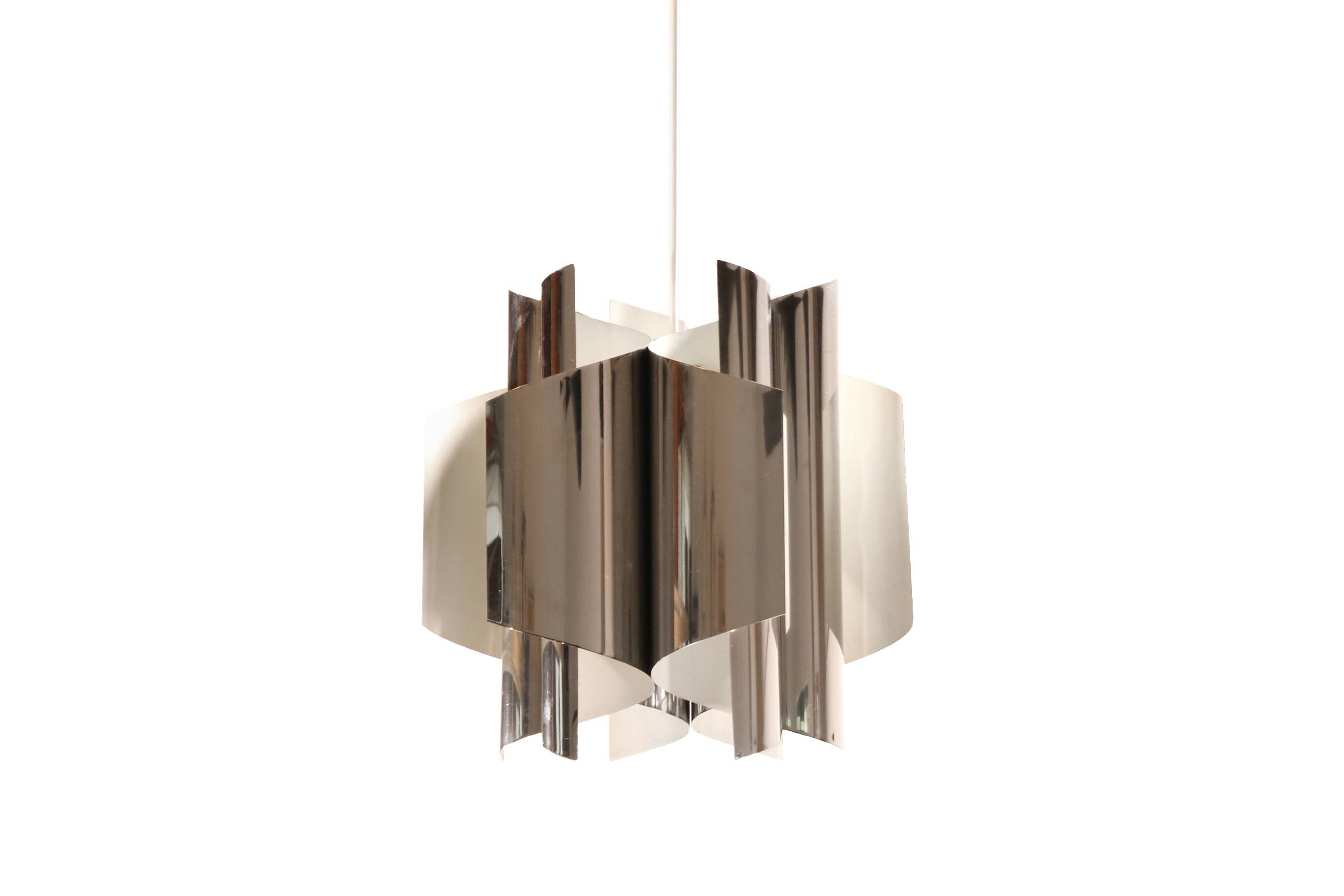 Italian 70s chrome design pendant lamp