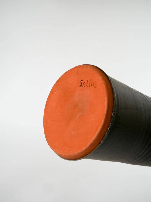 Grand vase en céramique, Fat Lava, marron et blanc