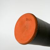 Large ceramic vase, Fat Lava, brown and white.