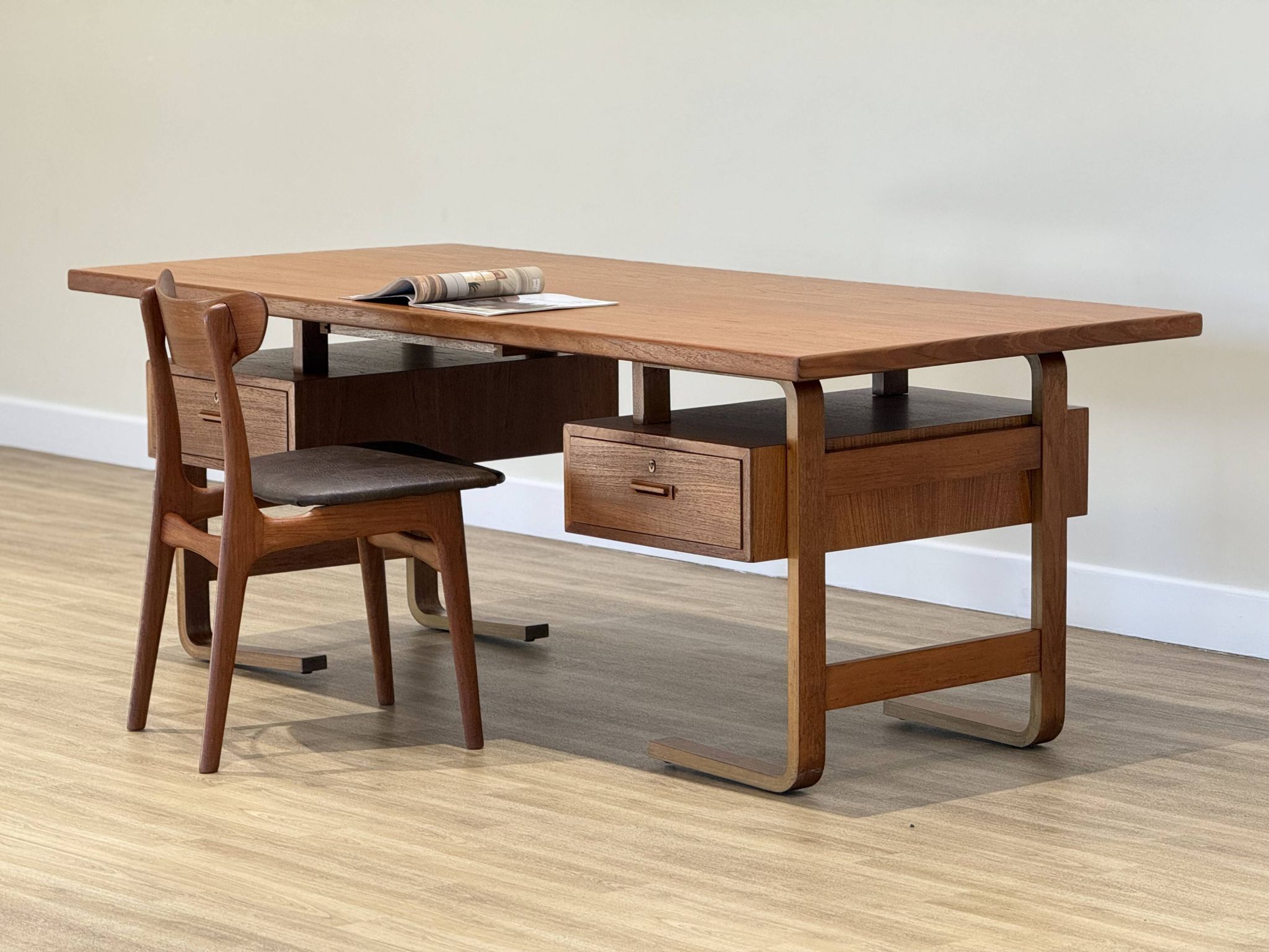 Jørgen Clausen for Brande Møbelfabrik – Large Danish Executive Desk, 1950s