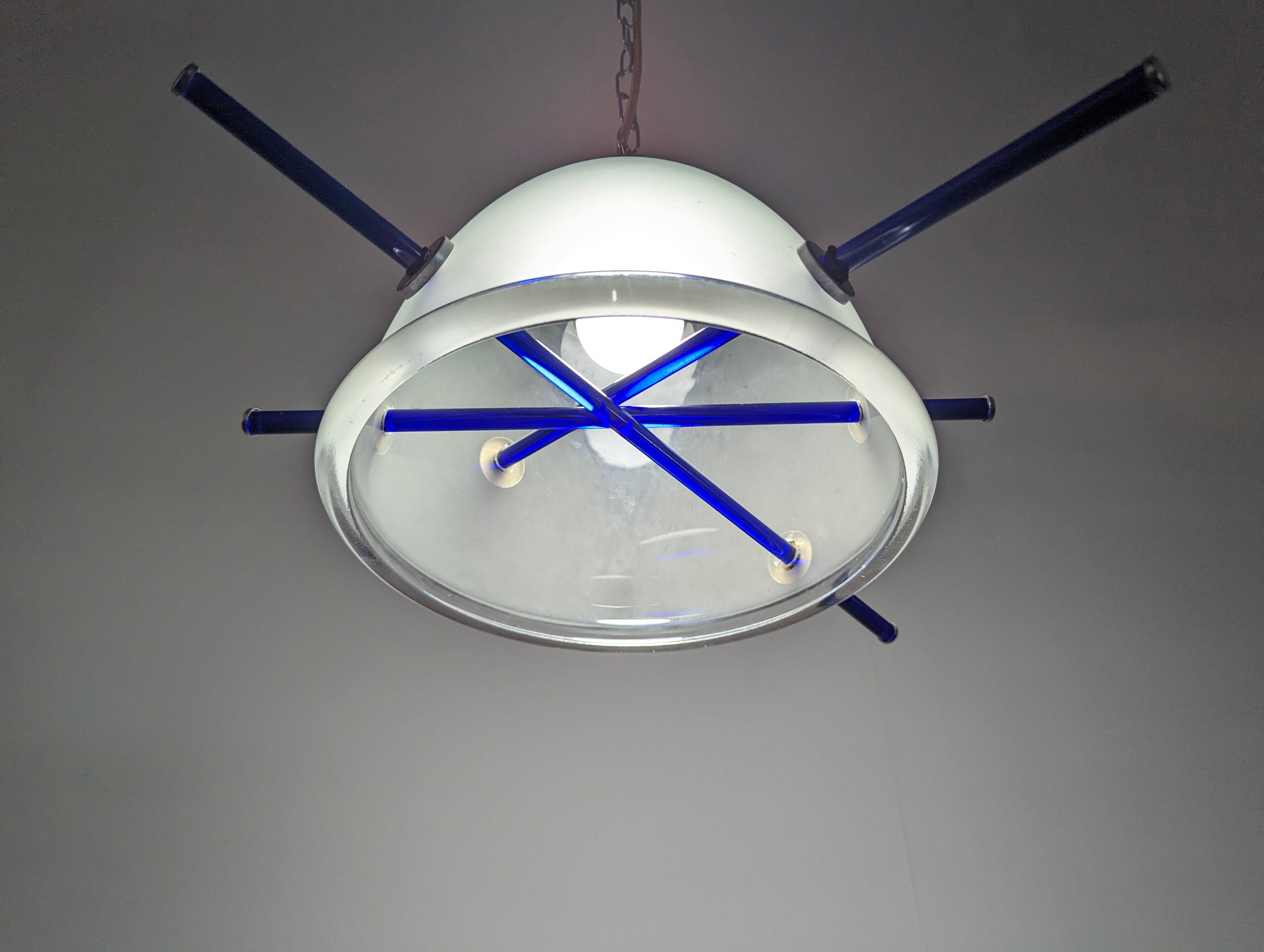 Italian designer pendant lamp with murano glass